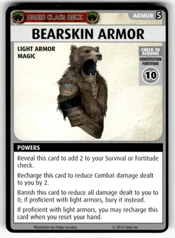 2015 Paizo Pathfinder Adventure Game Card - Bear Skin Armor - Image 1