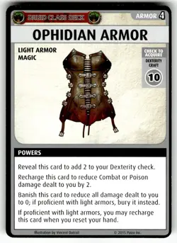 2015 Paizo Pathfinder Adventure Game Card - Ophidian Armor - Image 1