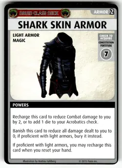 2015 Paizo Pathfinder Adventure Game Card - Shark Skin Armor - Image 1