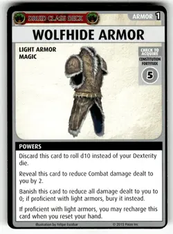 2015 Paizo Pathfinder Adventure Game Card - Wolf hide Armor - Image 1