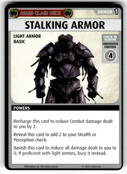 2015 Paizo Pathfinder Adventure Game Card - Stalking Armor - Image 1