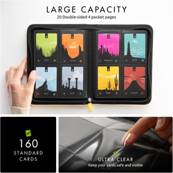 Vault X 4 Pocket Trading Card Zip Binder, 160 Cards, Premium Exo-Tec Album Mater - Image 3