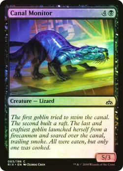 Canal Monitor RIVALS OF IXALAN MTG MAGIC CREATURE LIZARD FOIL - Image 1