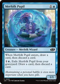 NM Merfolk Pupil, MTG, Foundations Jumpstart, Magic the Gathering, 326 - Image 1