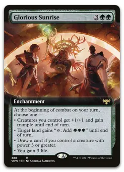Glorious Sunrise (Extended Art) #388 (NM) Crimson Vow VOW Magic MTG - Image 1