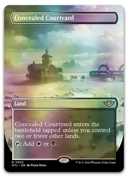 Concealed Courtyard (Borderless) #302 (Foil) (NM) Thunder Junction OTJ Magic MTG - Image 1