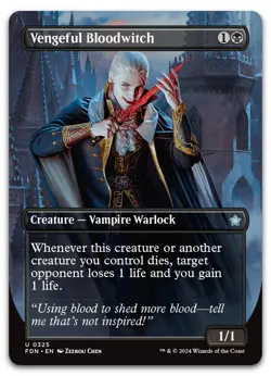 Vengeful Bloodwitch (Borderless) #325 (NM) Foundations FDN Magic MTG - Image 1