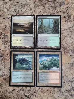 MTG TAINT / BLACK Dual Lands - 4x Set TAINTED Field Isle Peak Wood - MTG NM - Image 1