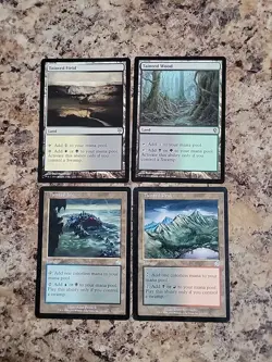 MTG TAINT / BLACK Dual Lands - 4x Set TAINTED Field Isle Peak Wood - MTG NM - Image 2