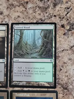 MTG TAINT / BLACK Dual Lands - 4x Set TAINTED Field Isle Peak Wood - MTG NM - Image 4