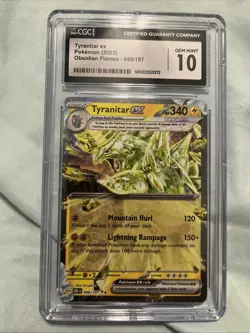 Tyranitar ex Pokemon 2023 Obsidian Flames - 066/197 HOLO CGC 10 GEM MINT - Image 1