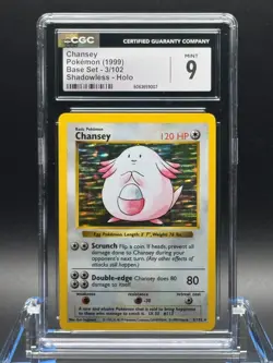 CGC 9 MINT ✨ - Chansey 003/102 Base Set (Shadowless) Holo - 1999 Pokemon - Image 1