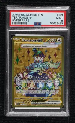 Hyper Rare - Terapagos ex Pokemon SV07: Stellar Crown PSA 9 MINT - Image 1