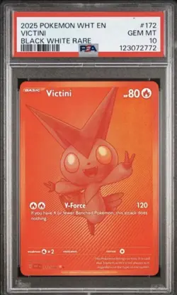 Pokemon 2025 English White Flare PSA 10 💎 MINT - VICTINI 172 - Image 1