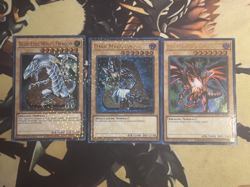 Yugioh: Blue-Eyes Red-Eyes Dark Magician 3 Card Set 1st Edition Duel Terminal NM - Image 1