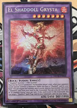 Yugioh El Shaddoll Grysta NECH-EN048 Secret Rare 1st Edition NM - Image 1