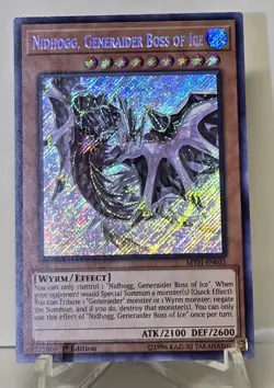 Nidhogg, Generaider Boss of Ice MYFI-EN031 Secret Rare 1st Edition Yugioh NM/M - Image 1