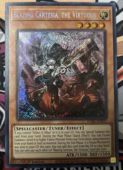 Yugioh Blazing Cartesia, the Virtuous DABL-EN011 Secret Rare 1st Edition NM - Image 1
