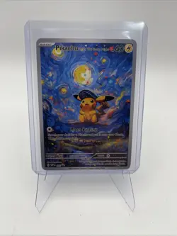 Captain Pikachu Starry Night Van Gogh Custom NM Art Card - Image 1