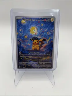 Captain Pikachu Starry Night Van Gogh Custom NM Art Card - Image 2