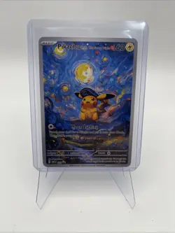 Captain Pikachu Starry Night Van Gogh Custom NM Art Card - Image 4
