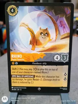 Disney Lorcana Reign of Jafar Rhino Power Hamster Super Rare Card 30/204 - Image 1