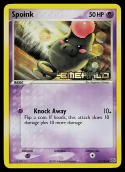 Pokemon Card - Spoink Emerald 65/106 Reverse Holo Stamped - Image 1