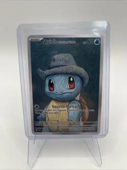 Pokemon Squirtle With Grey Felt Hat Van Gogh Art Style Custom Card - Image 2