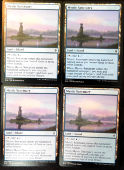 MTG Four Pack - Four Mystic Sanctuary Cards; LP, Throne of Eldraine Series - Image 1