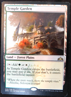 MTG Single - Temple Garden; Dual Colored Land (Selesnya), LP Excellent Condition - Image 1