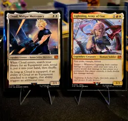 MTG FINAL FANTASY MYTHIC CREAT. CLOUD, MIDGAR MERCENARY + LIGHTNING, ARMY OF ONE - Image 1