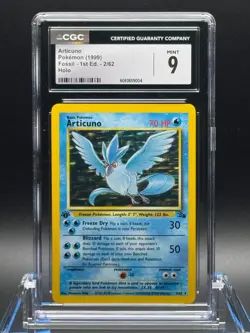 CGC 9 MINT ✨ - Articuno 2/62 Fossil 1st Edition Holo - 1999 Pokemon - Image 1