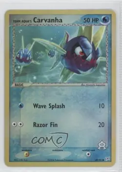 Team Aqua's Carvanha Reverse Foil Pokemon EX Magma vs Aqua #48 2004 READ - Image 1