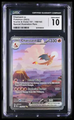 Pokemon Charizard ex 151 MEW EN Special Illustration Rare #199 CGC 10 Gem Mint - Image 1