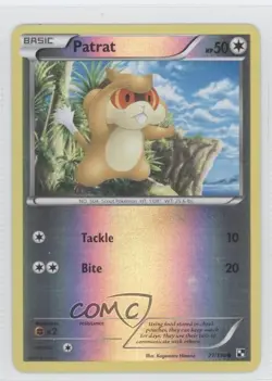Patrat Reverse Foil Pokemon Black & White Base Set #77 READ - Image 1