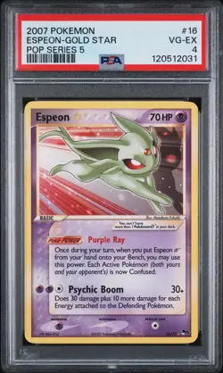 Pokemon 2007 Gold Star POP Series 5 #16 Espeon PSA 4 - Image 1
