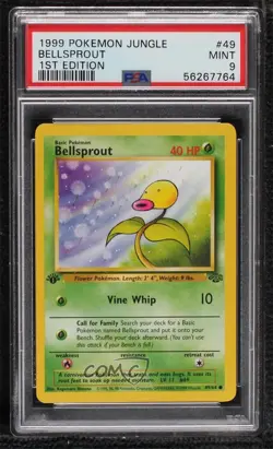 Bellsprout 1st Ed. Pokemon Jungle PSA 9 MINT 1999 - Image 1