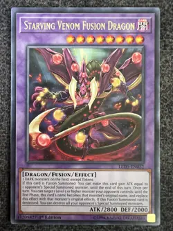 Yugioh Starving Venom Fusion Dragon LED5-EN052 Rare 1st Edition NM - Image 1