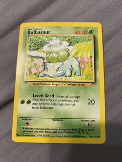 BULBASAUR - Base Set - 44/102 - Common - Pokemon Card - ONE OWNER! - Image 1