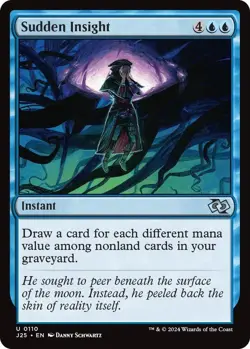 NM Sudden Insight, MTG, Foundations Jumpstart, Magic the Gathering, 110 - Image 1