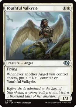 NM Youthful Valkyrie, MTG, Foundations Jumpstart, Magic the Gathering, 280 - Image 1