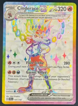 Cinderace ex 157/142 Pokemon TCG SV07: Stellar Crown Ultra Rare Near Mint - Image 1