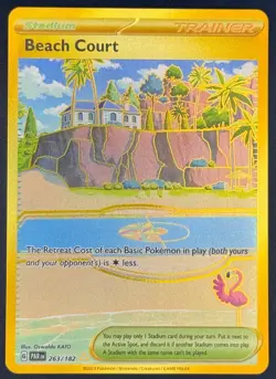 Beach Court 263/182 Pokemon TCG SV04: Paradox Rift Hyper Rare Near Mint - Image 1