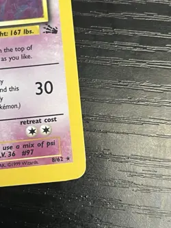 Pokemon TCG Hypno 8/62 Fossil Unlimited Holo Vintage Rare WOTC 1999 MP - Image 5