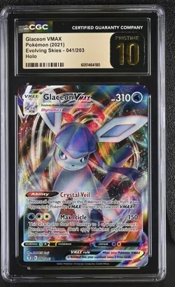 PRISTINE CGC 10 GLACEON VMAX 041 EVOLVING SKIES SWORD & SHIELD POKEMON - Image 1