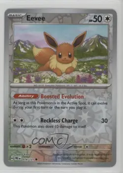 Eevee Reverse Foil Pokemon Prismatic Evolutions PRE #074 - Image 1
