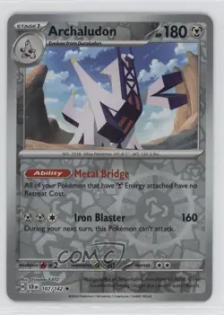 Archaludon Reverse Foil Pokemon SV07: Stellar Crown #107 - Image 1