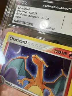 CGC 9 CHARIZARD 6 EX POWER KEEPERS HOLO MINT POKEMON HALO SWIRL - Image 4