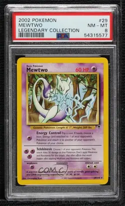 Mewtwo Pokemon Legendary Collection PSA 8 2002 - Image 1