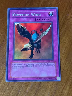 1996 Gryphon Wing Trap Card SDP-050 Super Rare Yugioh Holo - Image 1